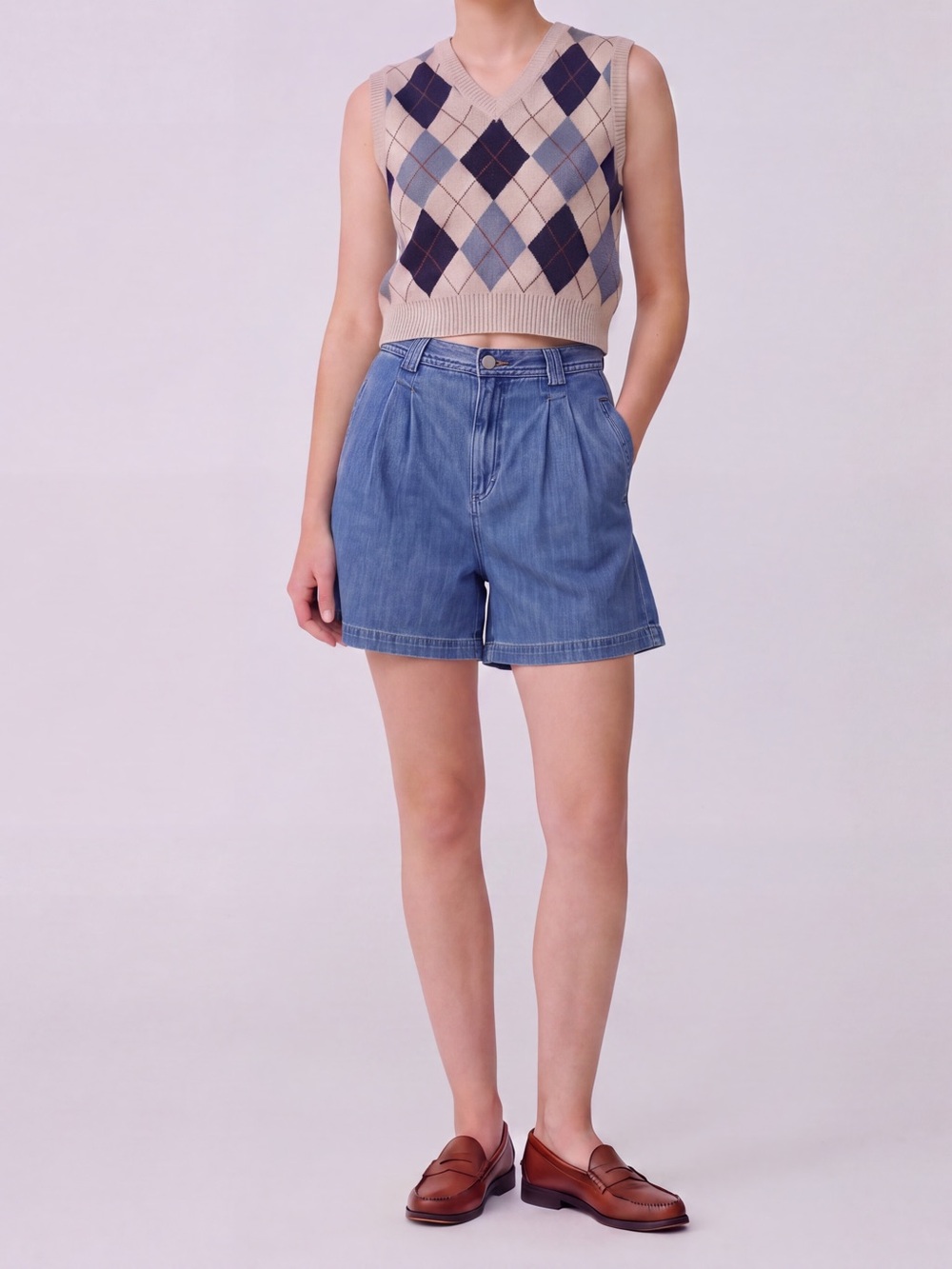 Vintage 90s White Tag Denim Pleated High Waisted Shorts Cotton Mom shorts
